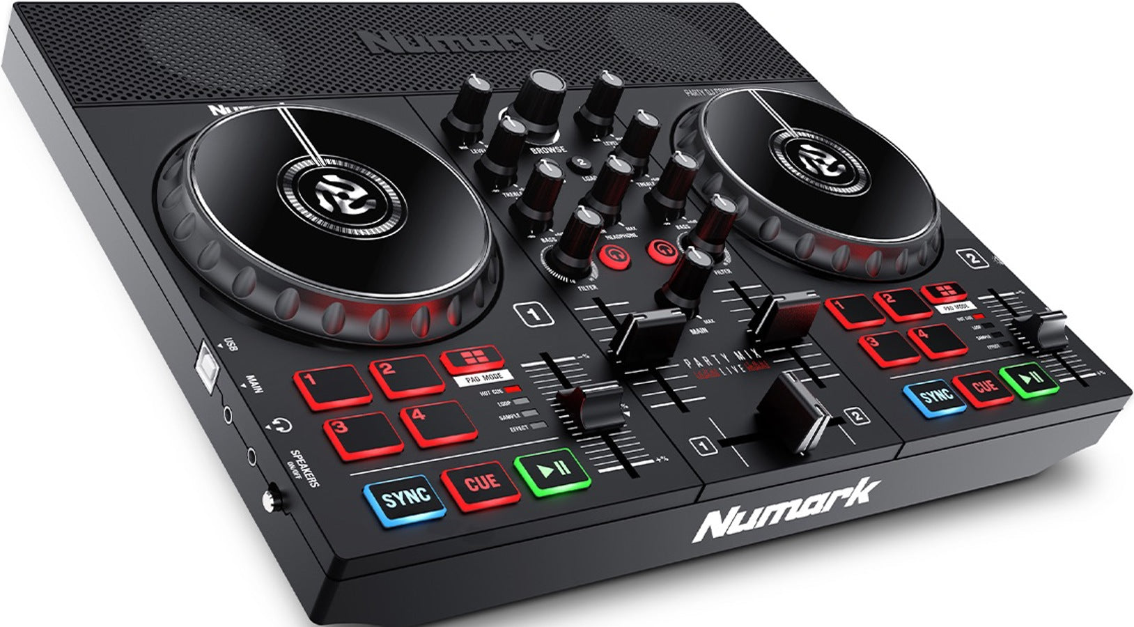 Numark Party Mix Live DJ Controller with Audio, Lights & Speaker