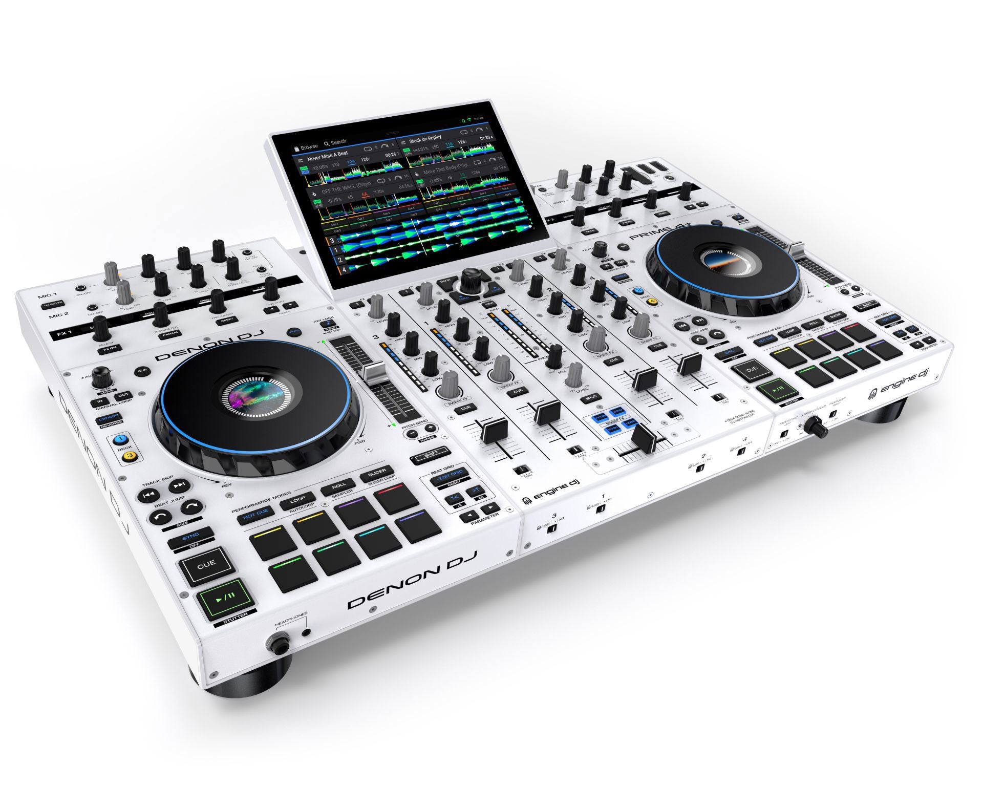 Denon Prime 4+: 4-CH Standalone DJ System with 10" Screen - White