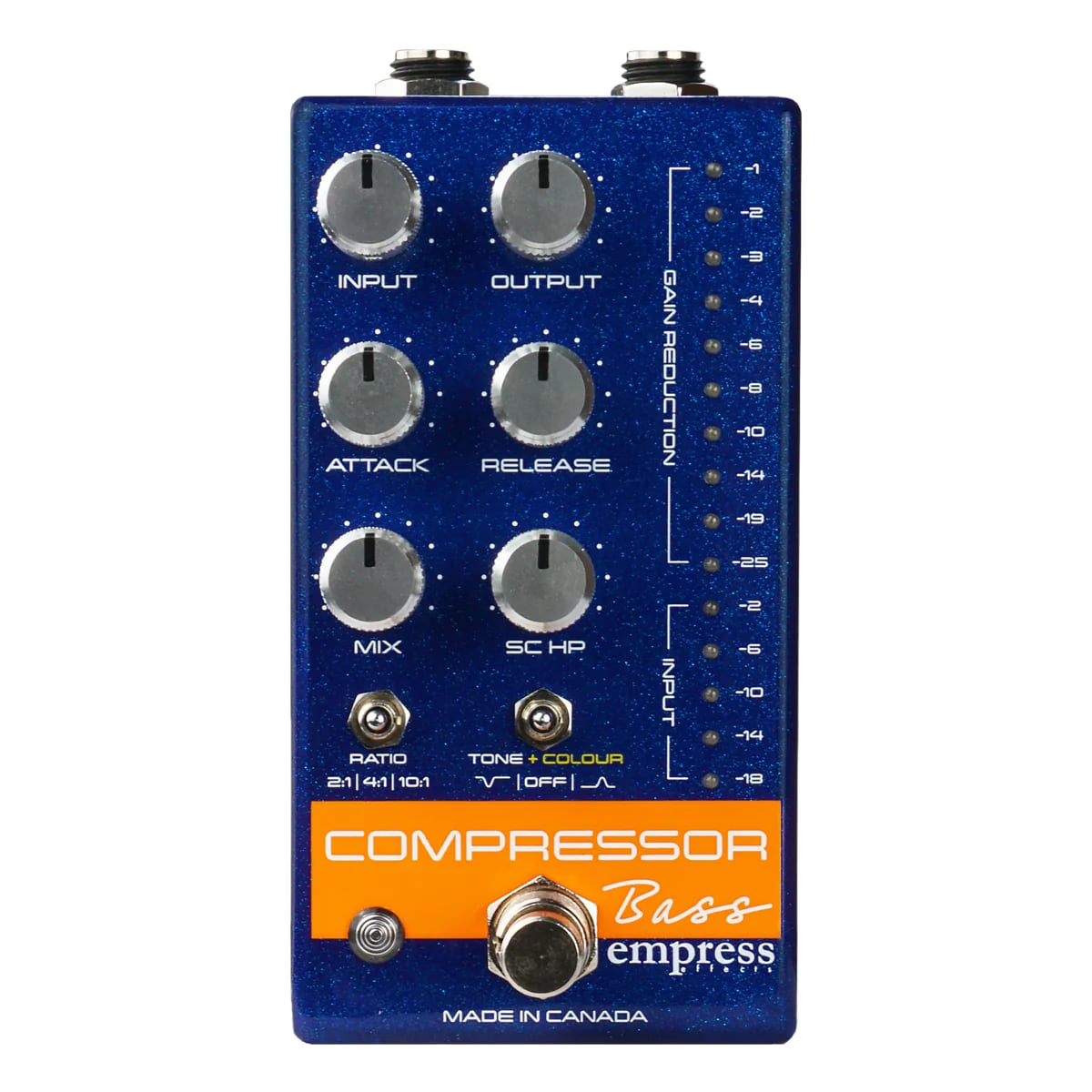 Empress Effects: Bass Compressor Blue Sparkle Guitar Effects Pedal