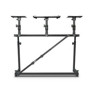 Gravity GFDJT01 DJ Desk with Adjustable Loudspeaker and Laptop Trays