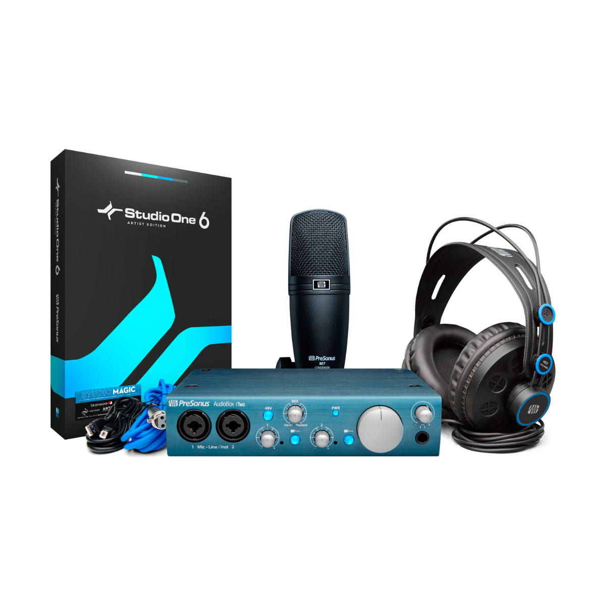 Presonus AudioBox iTwo Bundle, iTwo, HD7 Headphones, M7 Mic