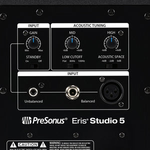 PreSonus® Eris® Studio 5 5.25-inch 2-Way Active Studio Monitors with EBM Waveguide (Single)