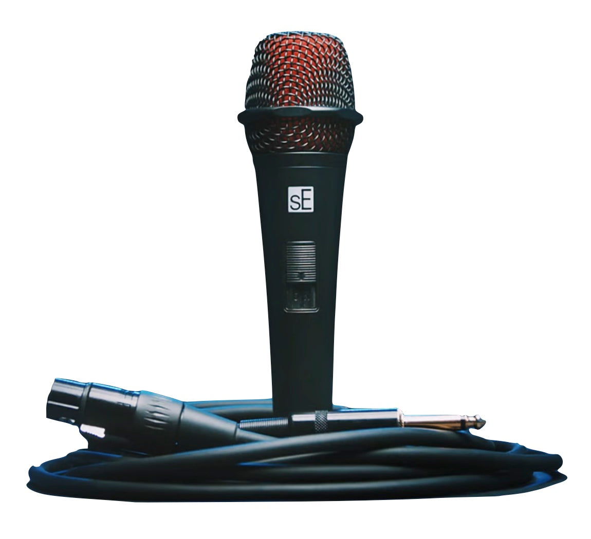 sE Electronics V2 SWITCH QTR dynamic supercardioid microphone with switch &amp; FREE XLR-JACK cable