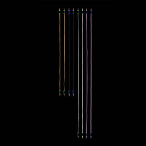 Candycords - myVolts Halo patch cables Long Pack, straight mini mono jack to straight mini mono jack, 2x50cm Black, 2x50cm Yellow, 2x80cm Grey and 2x80cm Pink