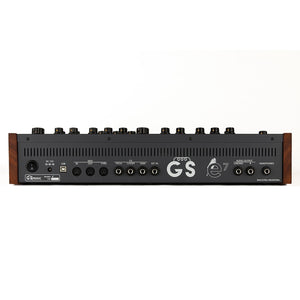 GS Music GS e7 Analog Polyphonic Synthesizer Black/Blue - Rear View
