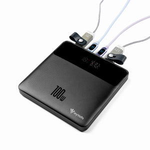 myVolts 100W Slimline PD Power Bank, with LED readout + countdown timer, 20,000mAh