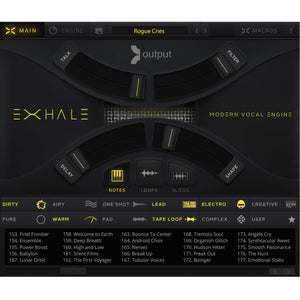 Output Exhale Modern Vocal Engine Main Window Screen Grab Image