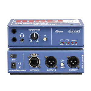 Radial Engineering DiNET DAN RX2 - DiNET Dante receiver over Ethercon Expanded Version with Neutrik connectors