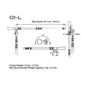 Triad-Orbit O1-L Single Long Arm Orbital Boom Tech Specs