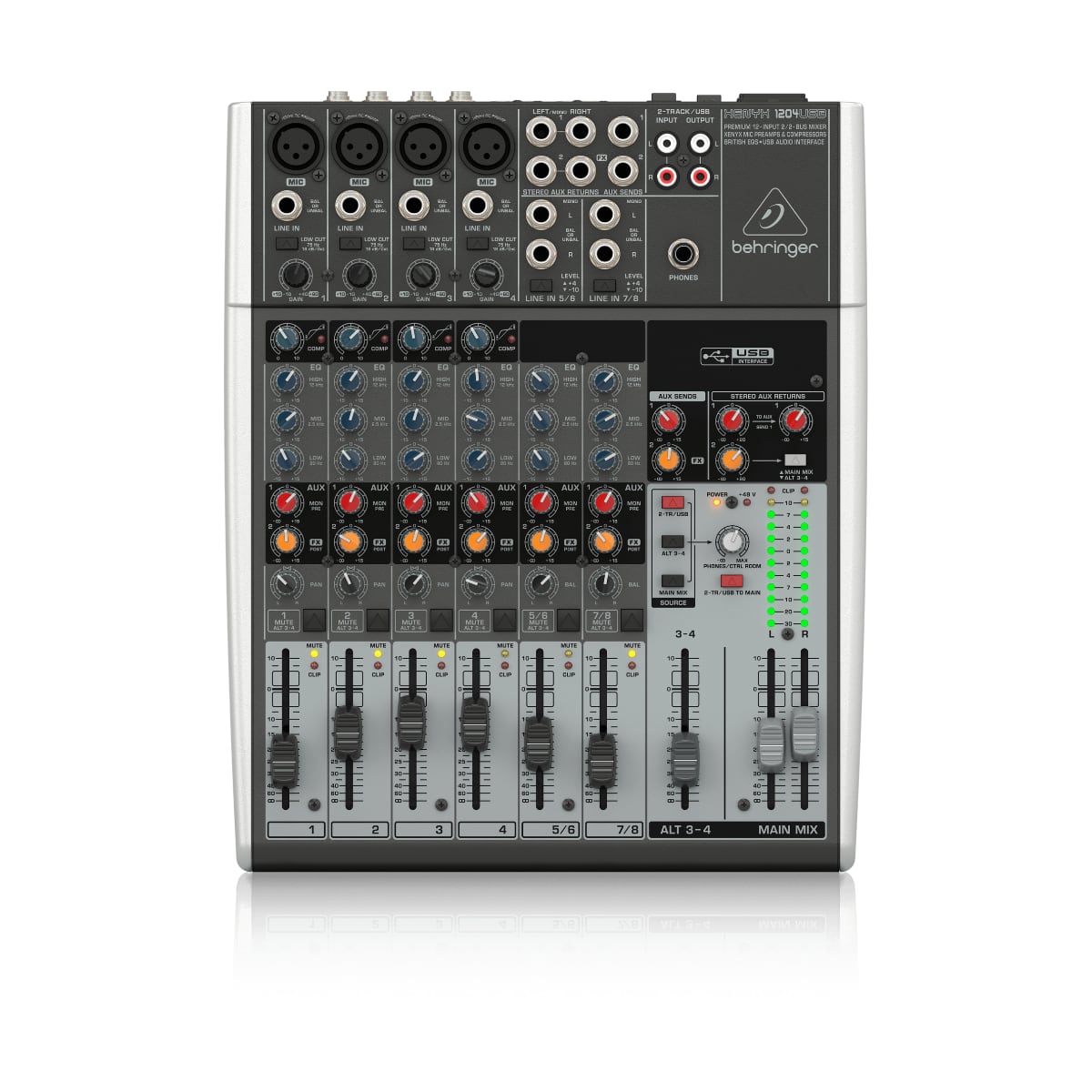 Behringer XENYX 1204USB front view