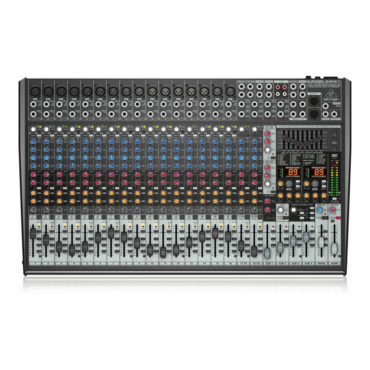 Behringer Eurodesk SX2442FX 24-Input 4-Bus Studio/Live Mixer with XENYX Mic Preamplifiers, British EQs and Dual Multi-FX Processor