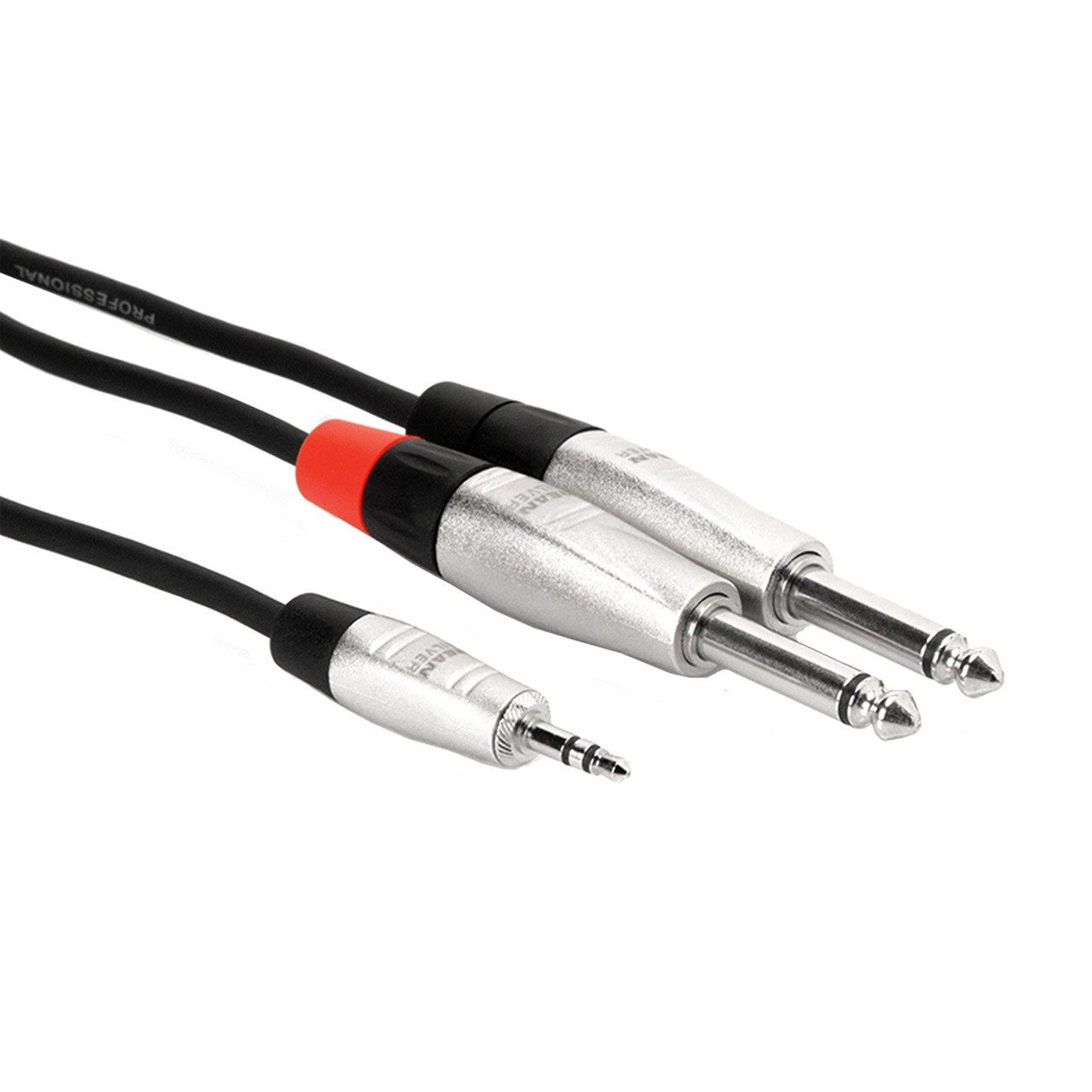Cables & Adapters - Hosa Pro Stereo Breakout - REAN 3.5 Mm TRS To Dual 1/4 In TS
