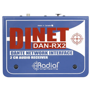 Radial Engineering DiNET DAN RX2 - DiNET Dante receiver over Ethercon Expanded Version with Neutrik connectors