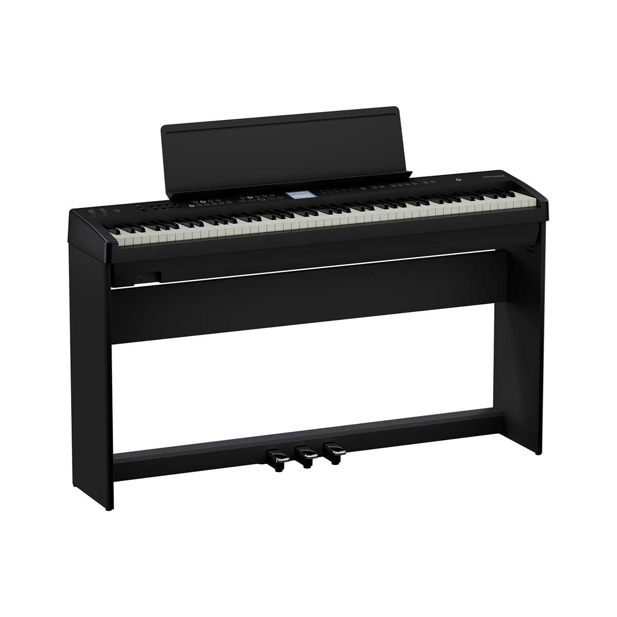 Roland FP-E50 Entertainment Piano BLACK Bundle includes KSFE50BK Timber Stand & KPD70 Pedal Board