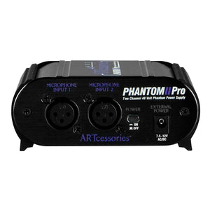 Microphone Accessories - ART Phantom II Pro Dual Ch. Phantom Power Supply