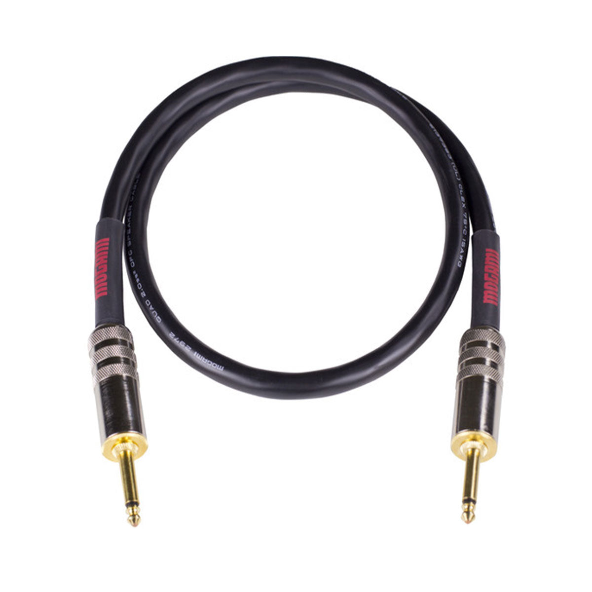 Mogami Overdrive  Series Amplifier-to-Cabinet Speaker Cable, 1/4” TS Male Plugs, Wide Body, Gold Contacts, Straight Connectors