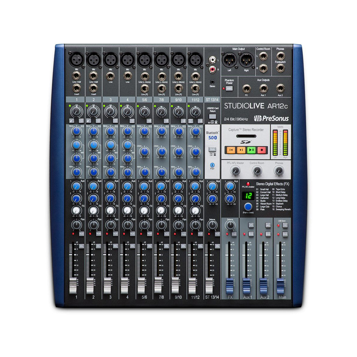 PreSonus StudioLive AR12c 12-channel USB-C™ Compatible Audio Interface / Analog Mixer / Stereo SD Recorder