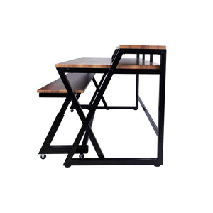 Wavebone Headquarter Z Studio Desk with Height-Adjustable Keyboard Trolley