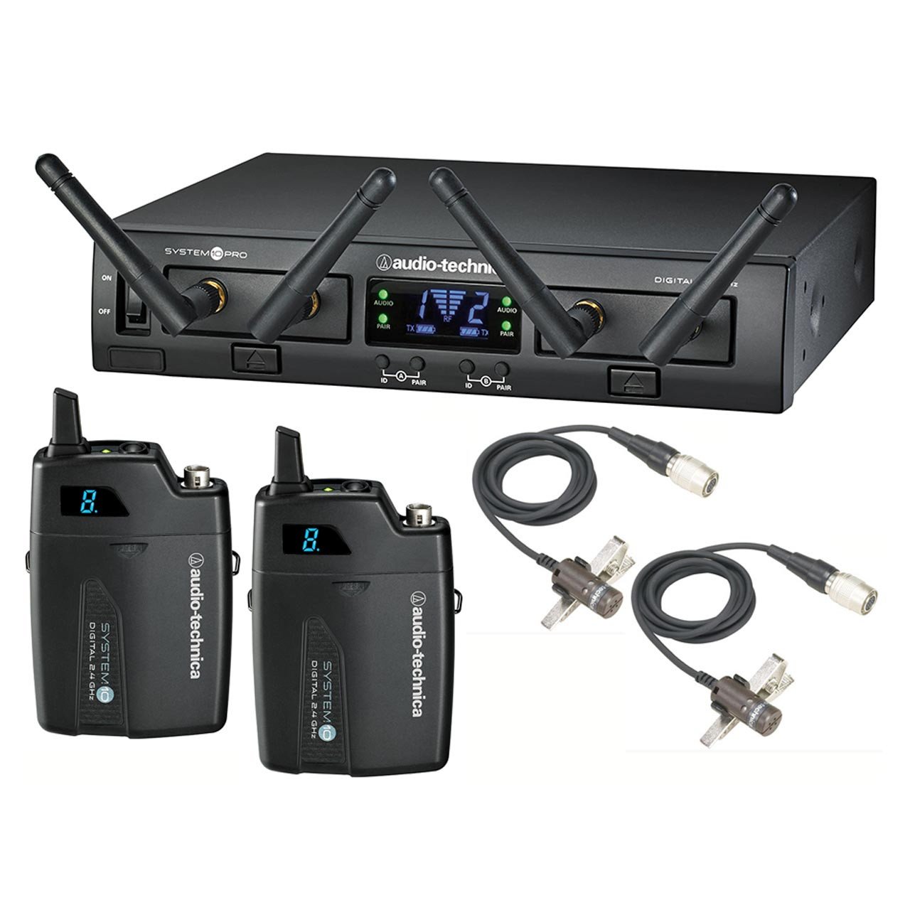 Wireless Systems - Audio-Technica System 10 Pro - ATW1311/L Rack-Mount Digital Wireless Dual Lavalier System