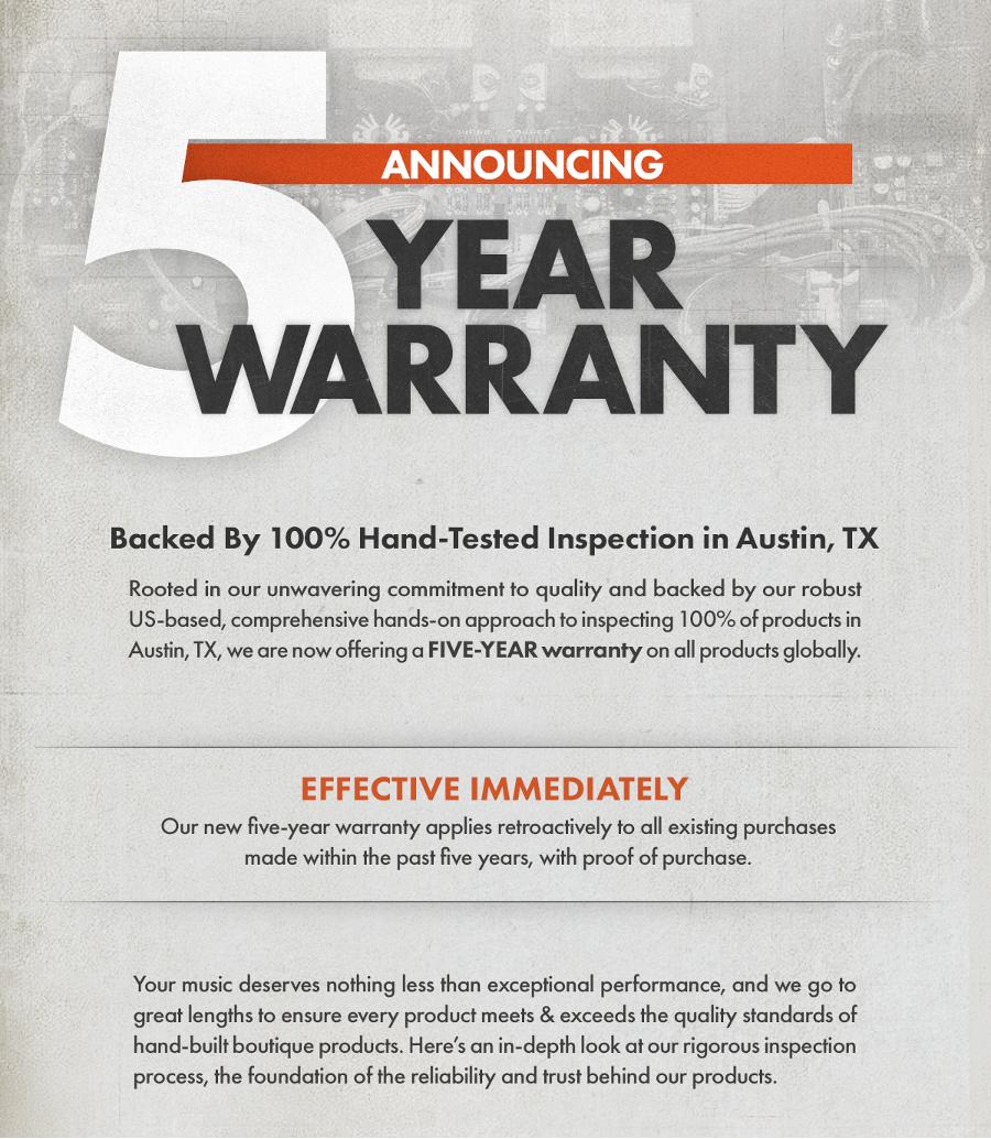 Warm audio now set 5 year Warranty on all of their products