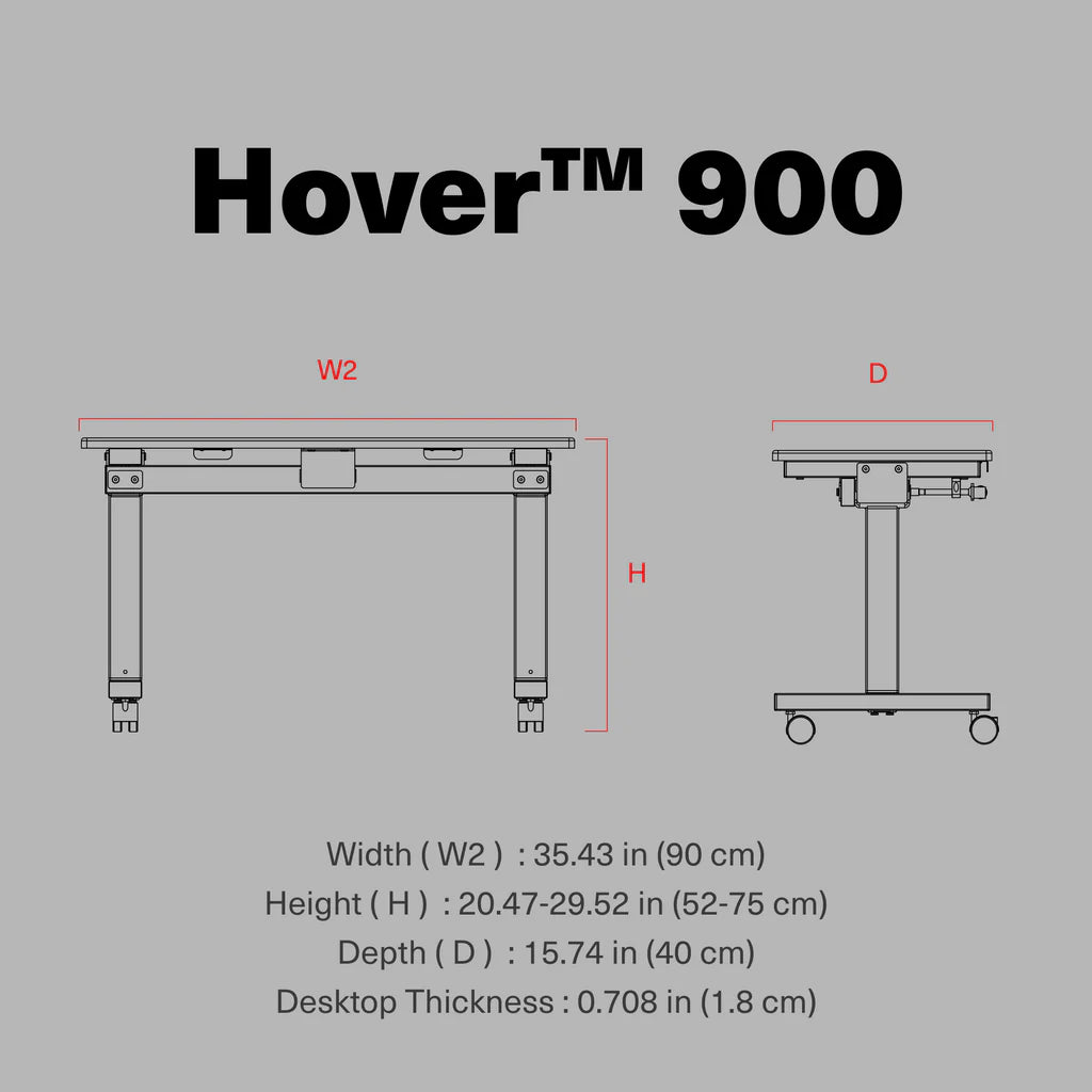 Wavebone Hover 900 Height-Adjustable Keyboard Stand on Wheels