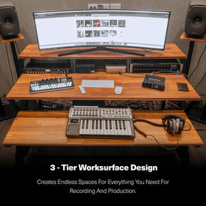 Wavebone Headquarter Z Studio Desk and Z SHAPE Height-Adjustable Keyboard Trolley