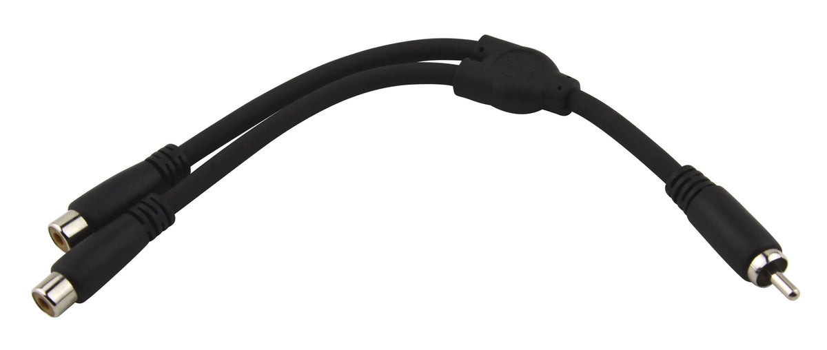 Pig Hog - 6" Y Cable, RCA(M)-Dual RCA(F)