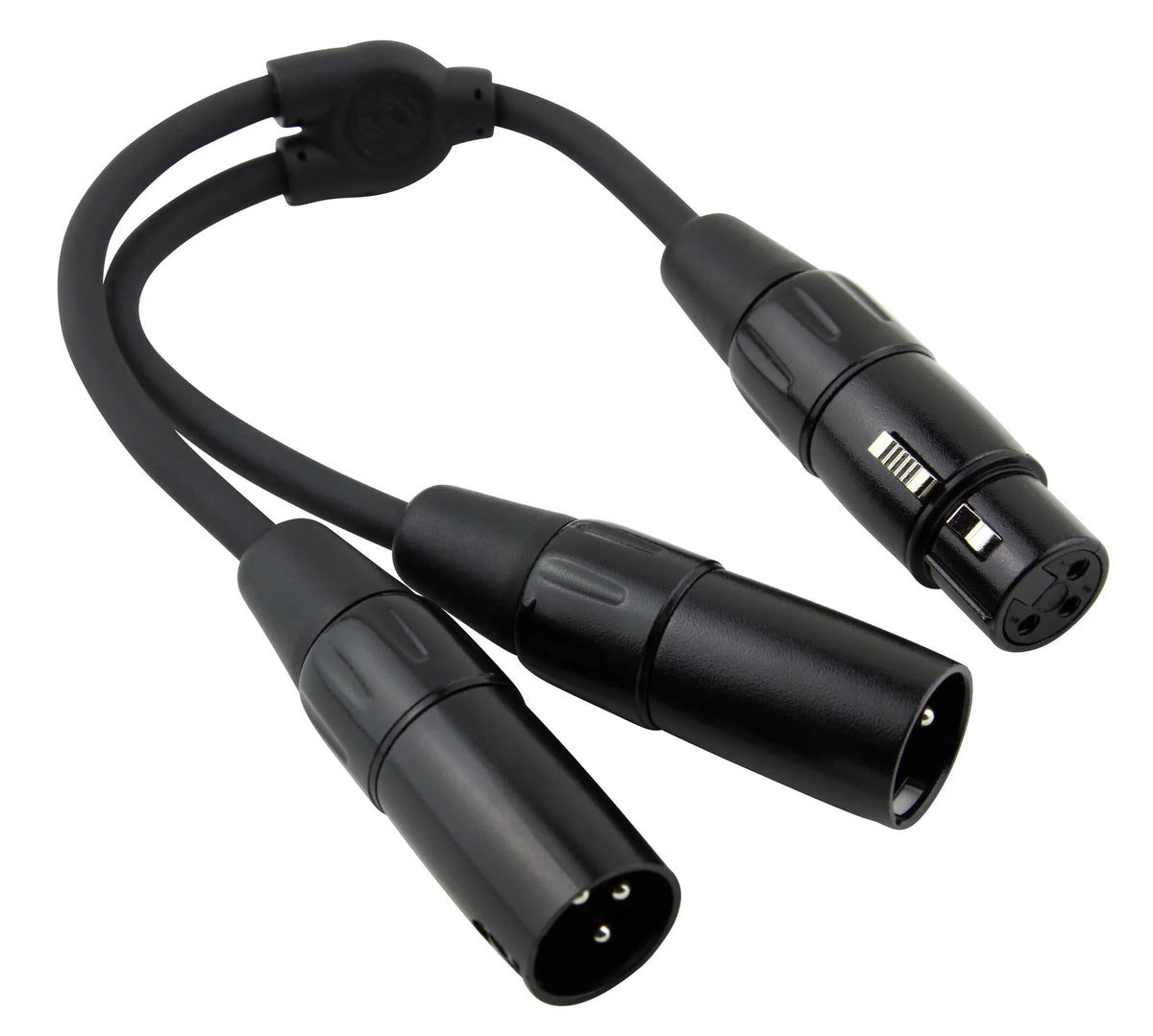 Pig Hog - 6" Y Cable, XLR(F)-Dual XLR(M)