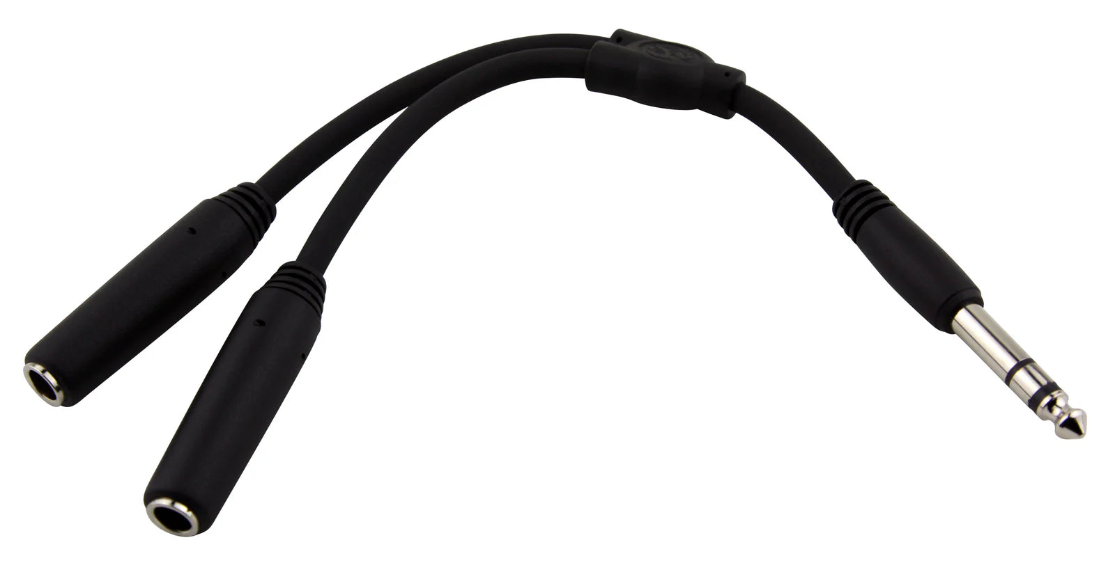 Pig Hog - 6" Y Cable, Stereo 1/4"(M)-Dual Stereo 1/4"(F)