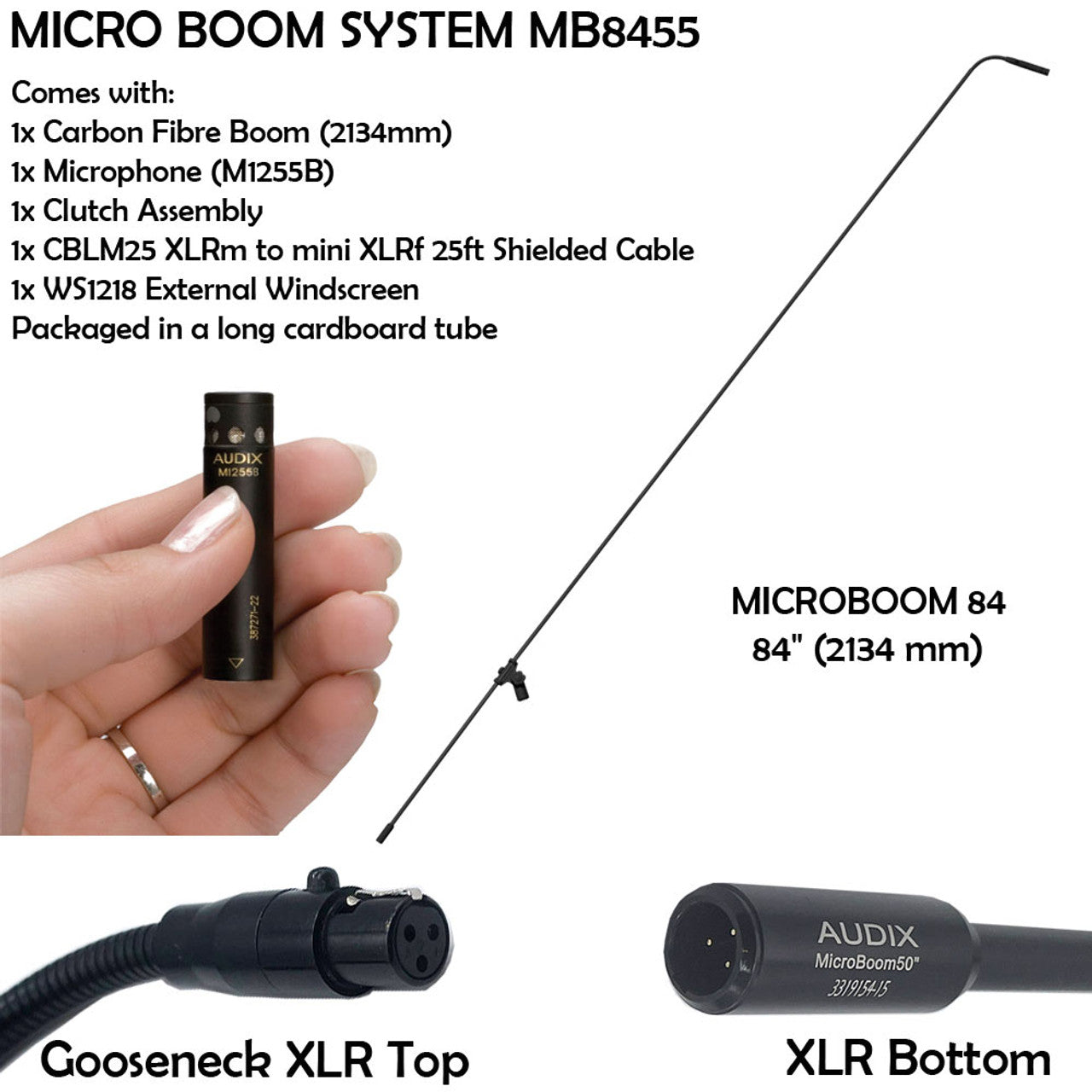 Audix ADX-MB8455-HC Microboom System 84" with M1250BHC Mic