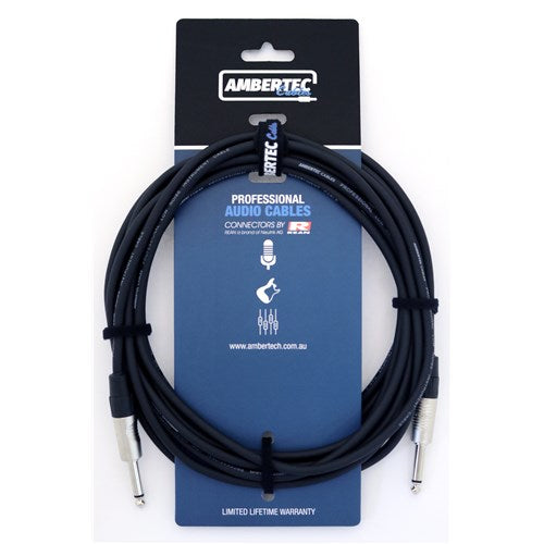Ambertec Guitar Cable REAN Connectors Straight Black