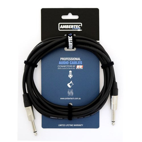 Ambertec Guitar Cable REAN Connectors Straight Black