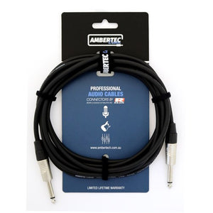 Ambertec Guitar Cable REAN Connectors Straight Black