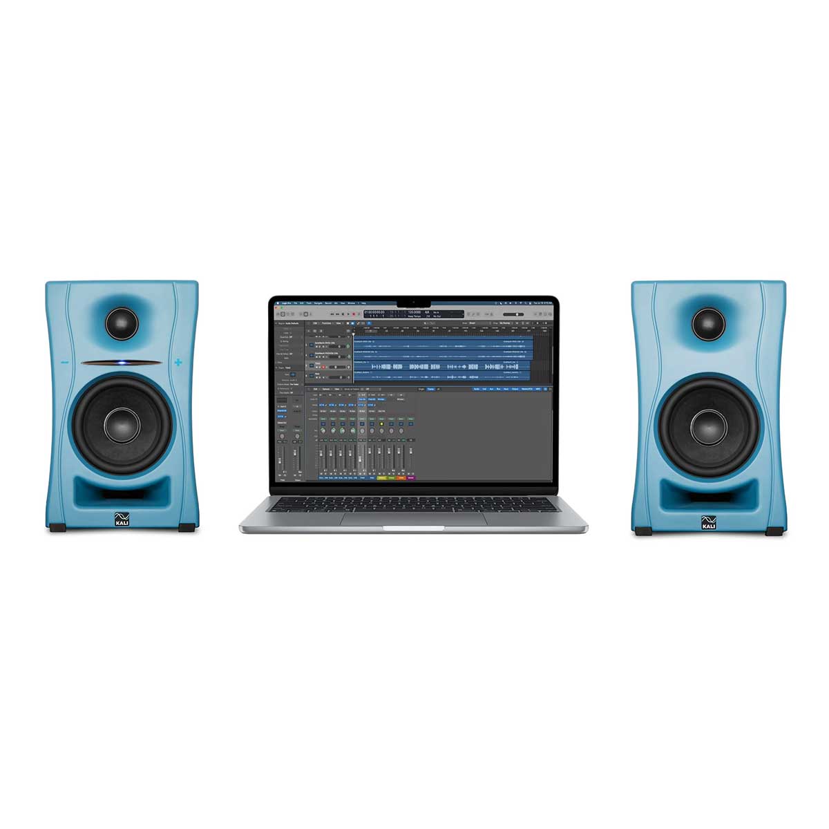 Kali Audio 2-Way Studio Monitors 4"+1". Bluetooth Onboard, Blue, (Pair)