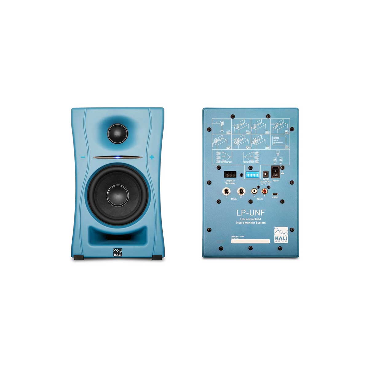 Kali Audio 2-Way Studio Monitors 4"+1". Bluetooth Onboard, Blue, (Pair)
