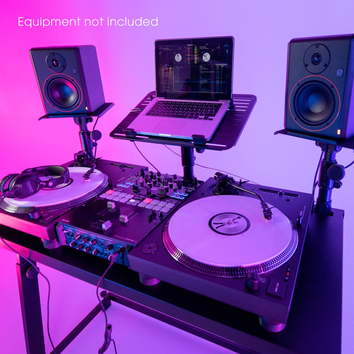 Gravity GFDJT01  DJ Desk with Adjustable Loudspeaker and Laptop Trays