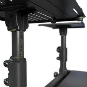 Gravity GFDJT01  DJ Desk with Adjustable Loudspeaker and Laptop Trays