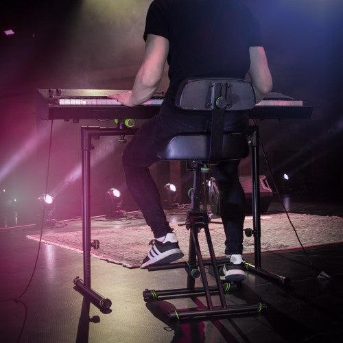 Gravity FM SEAT1 BR Height Adjustable Stool with Foot and Backrest