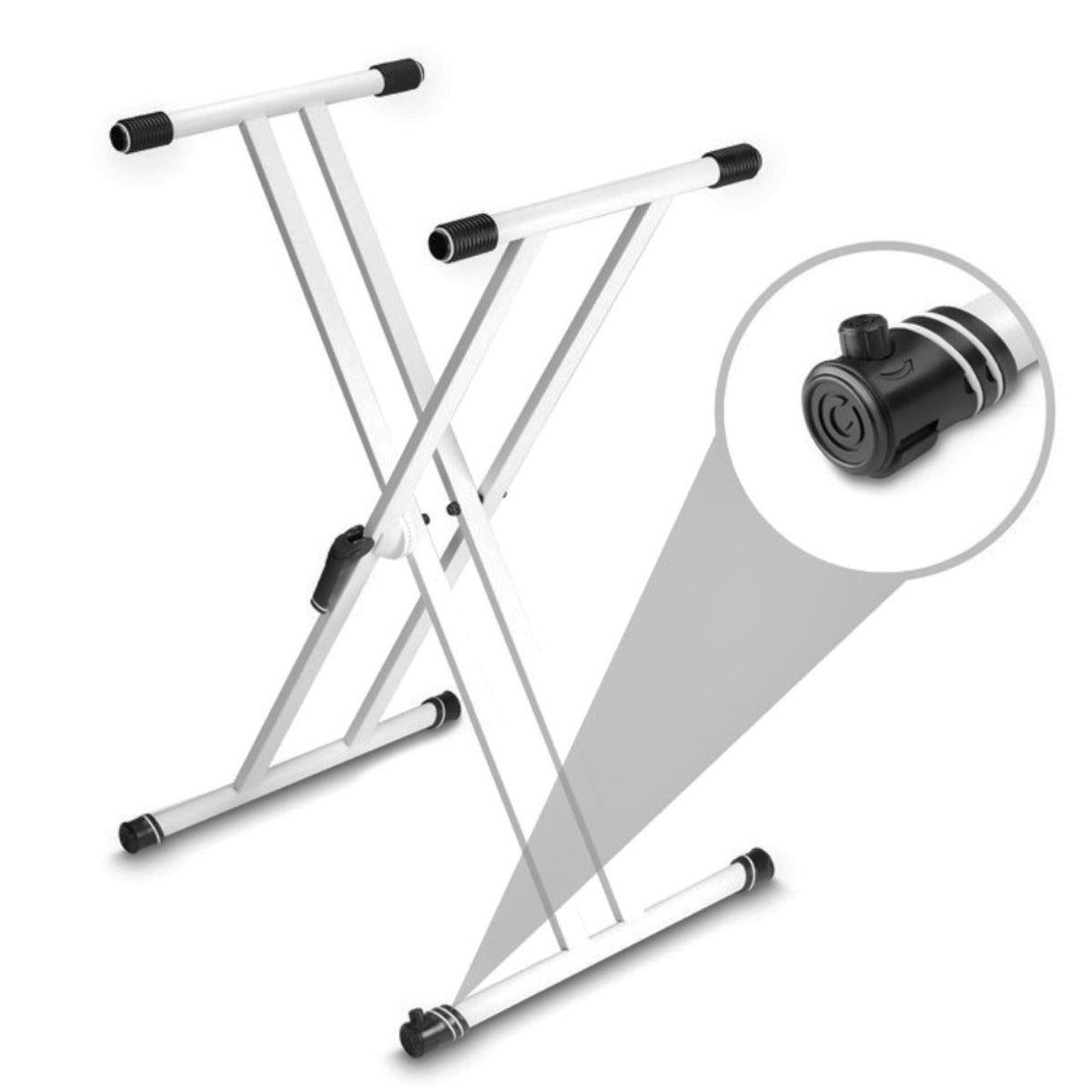 Gravity GKSX2W Keyboard Stand Whitewith Varifoot