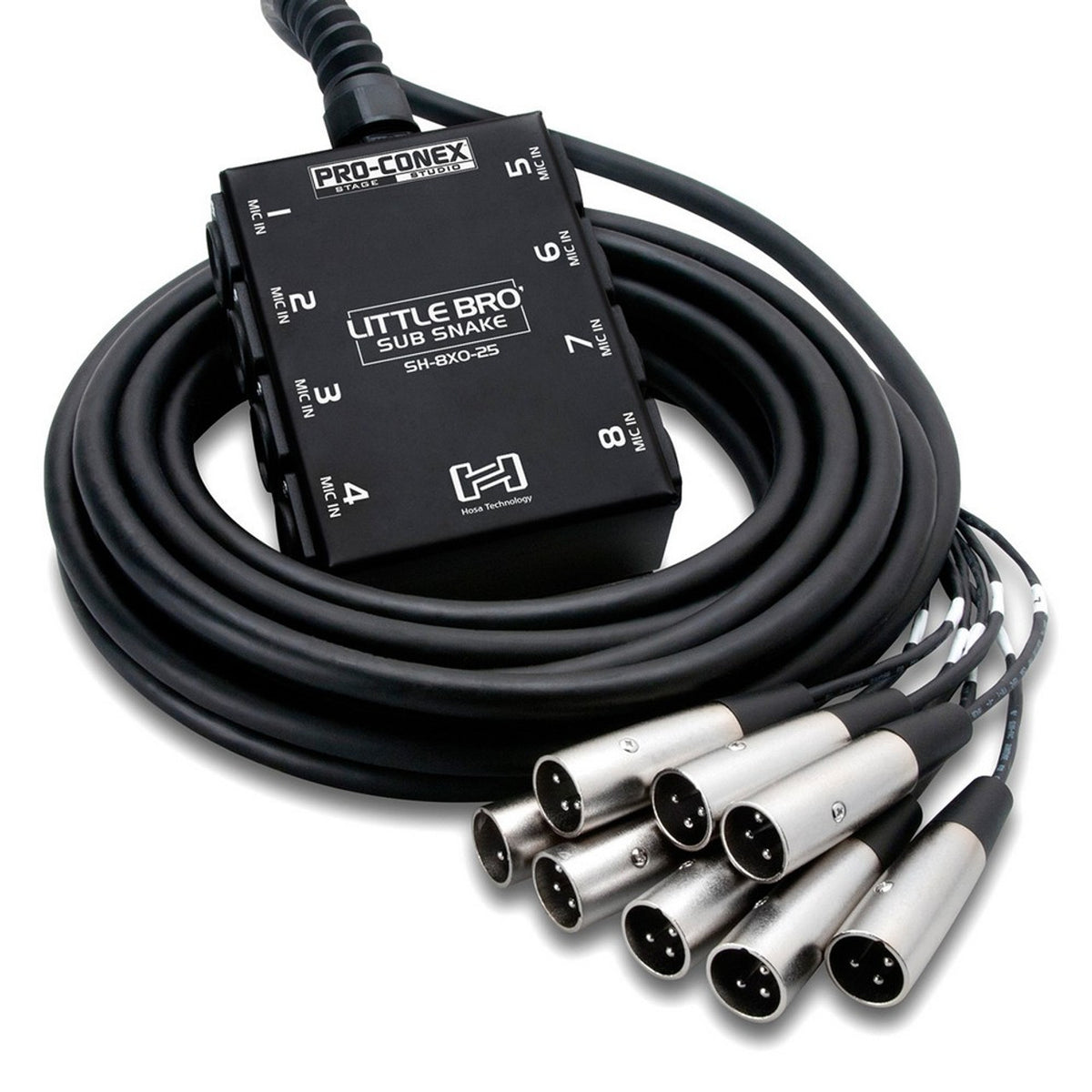HOSA SH8X025 Pro-Conex Little Bro' Sub Snake, 8 X XLR Sends/ No Returns 25 FT / 7.6M