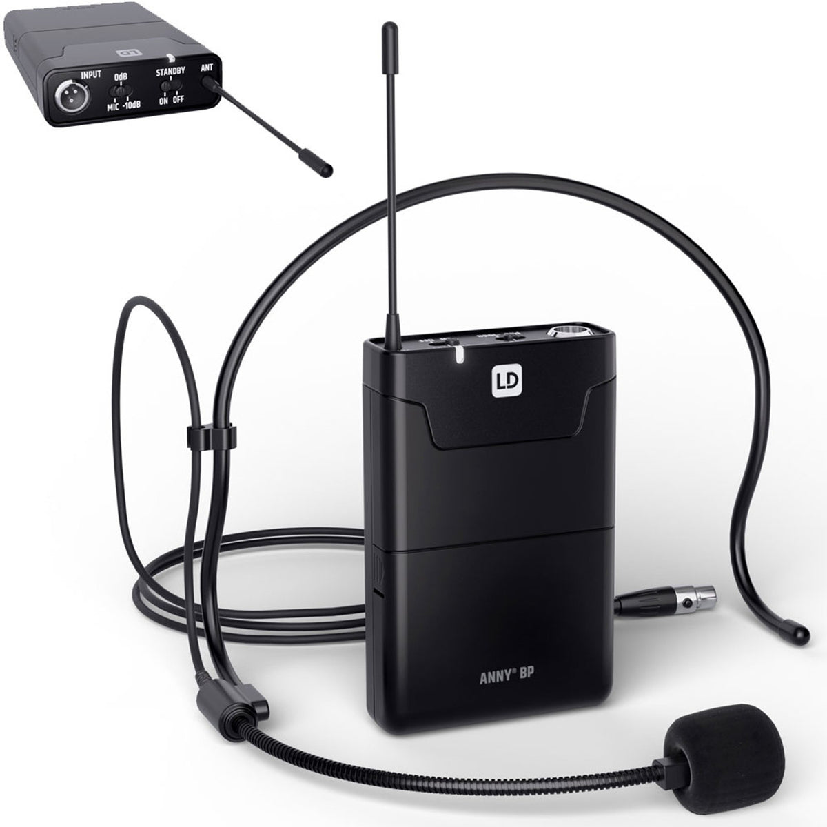 LD Systems ANNY8BPHB6W White 8" 160W PA With 1 x Headset & Bodypack (655 - 679 MHz)