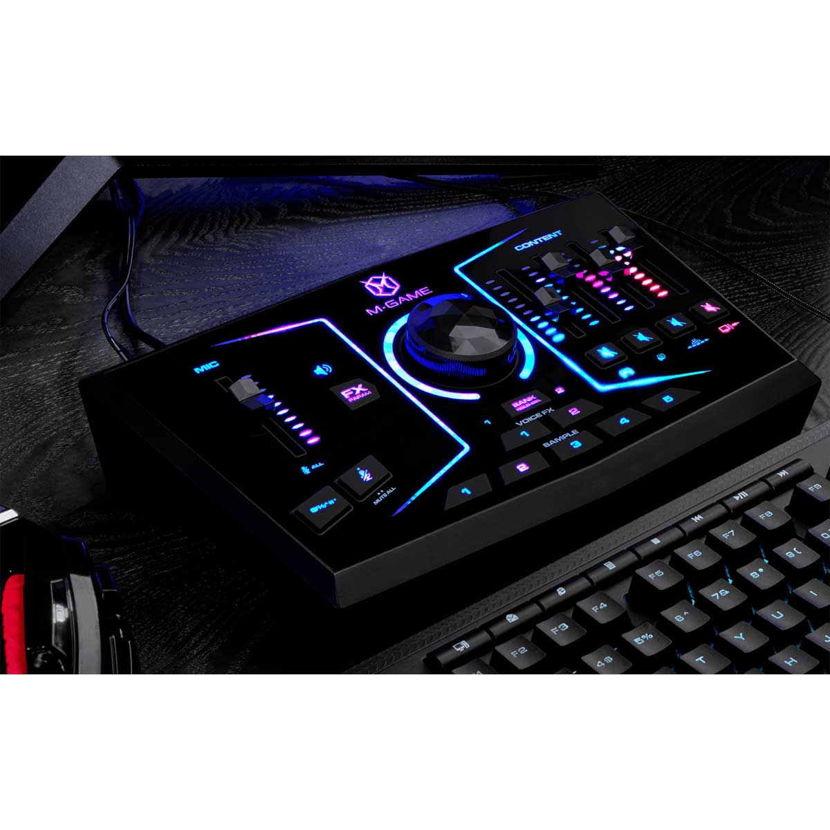 Machine Rgb Interface M-Game RGB Dual USB Streaming Interface with RGB Lighting, Voice Effec ...