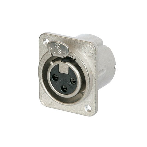 Neutrik Female 3-Pin DLX-Series With Solder Terminals & Latch With M3 Threaded Mounting