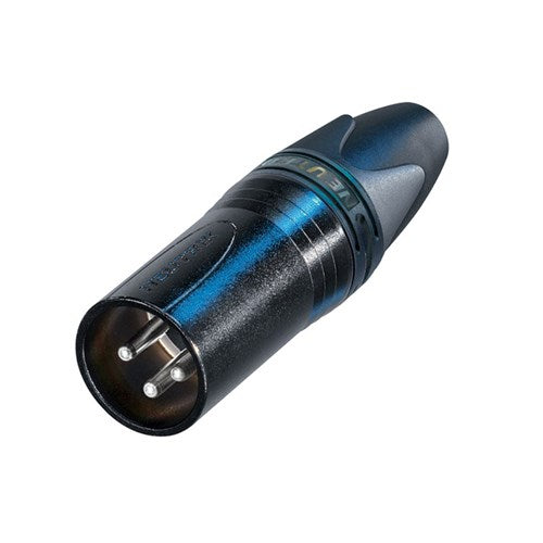 Neutrik Male 3-Pin Line Connector Black/Silver Pins