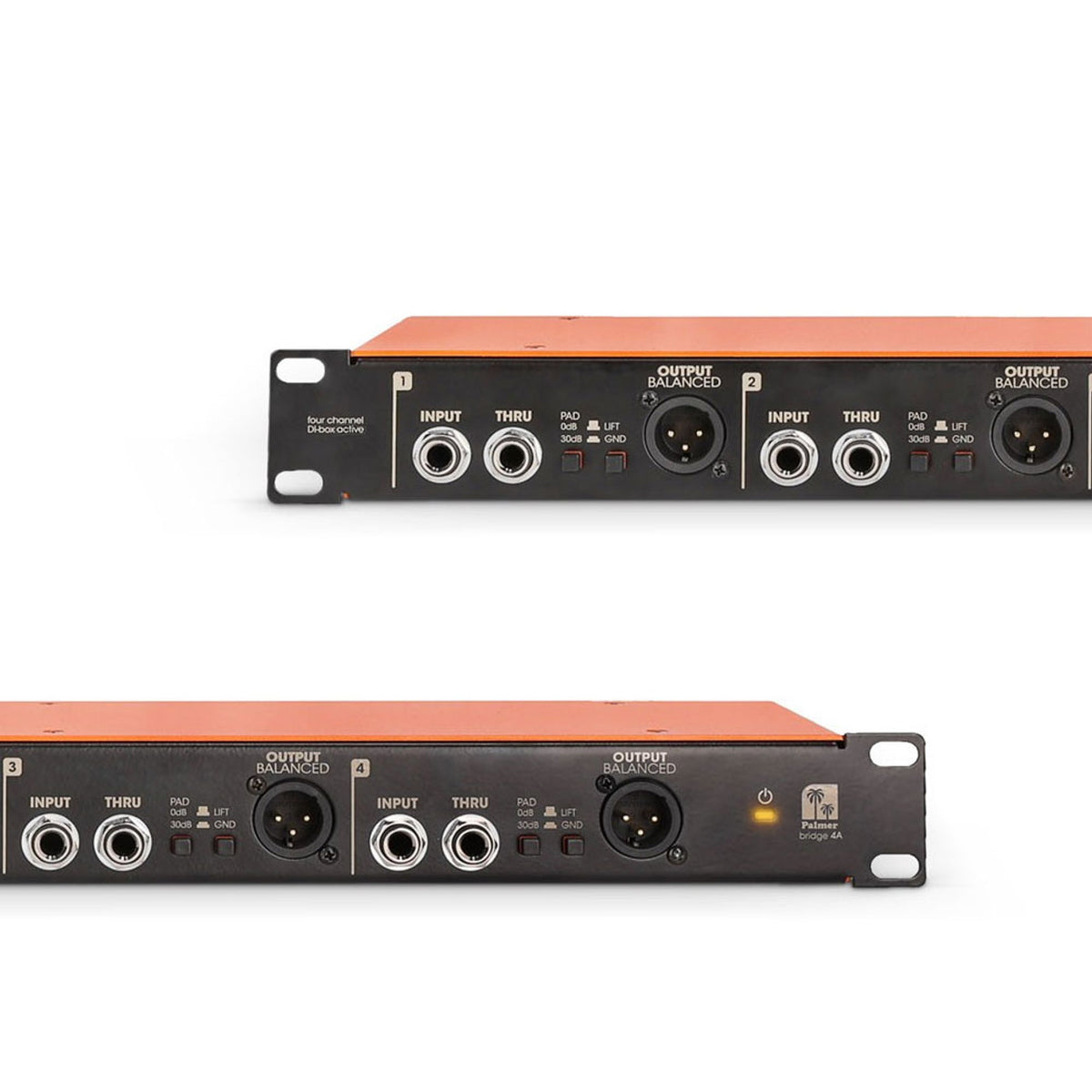 Palmer 19" 4 CH ACTIVE DI RACK W/ AoC (Audio over CAT)