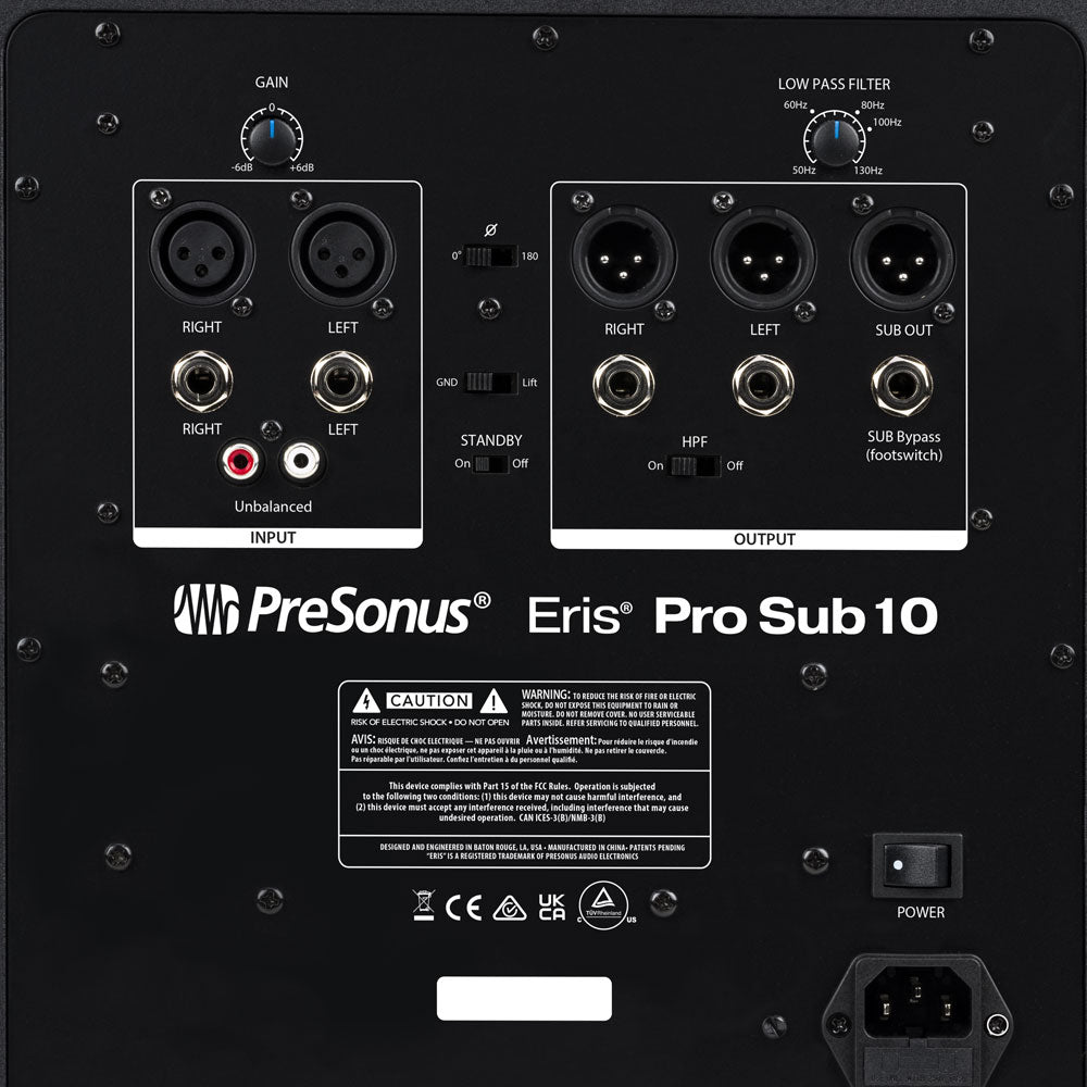 PreSonus® Eris® Pro Sub 10 10-inch, Active, Front-Firing Studio Subwoofer