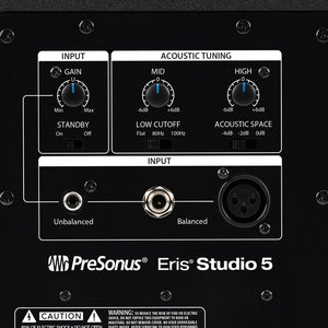 PreSonus® Eris® Studio 5 5.25-inch 2-Way Active Studio Monitors with EBM Waveguide  (Single)
