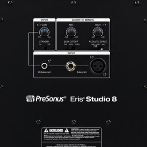 PreSonus® Eris® Studio 8 8-inch 2-Way Active Studio Monitors with EBM Waveguide (Single)