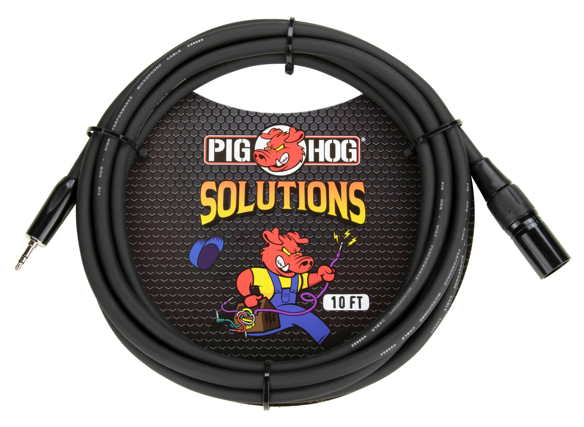 Pig Hog 3.5mm TRS to Male XLR cable, 10ft