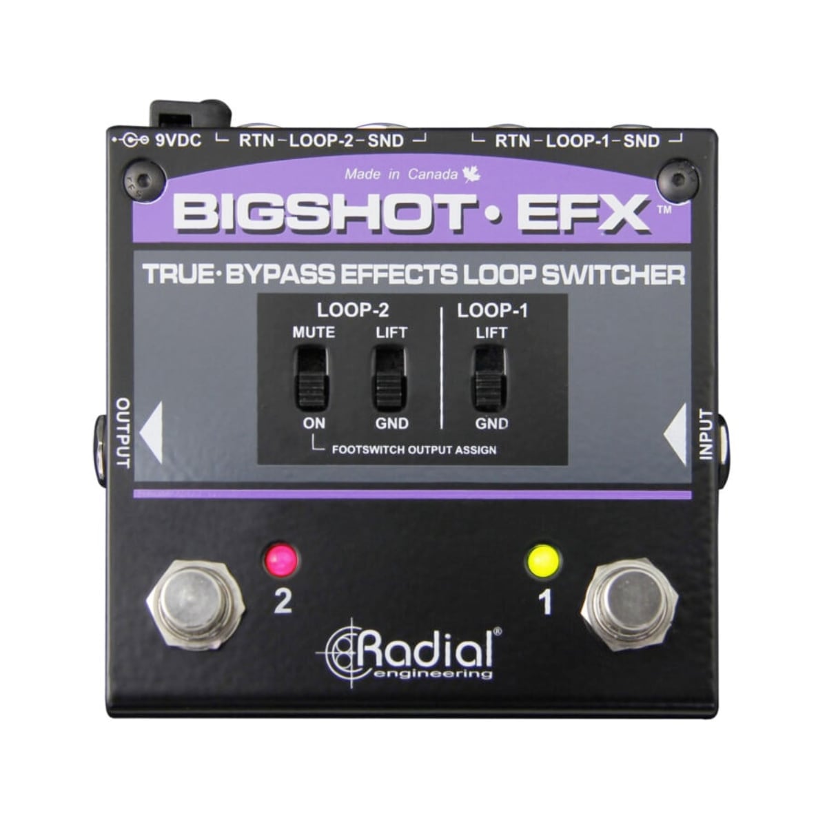 Radial Engineering BigShot EFX Effects loop controller, true-bypass with two discrete loops